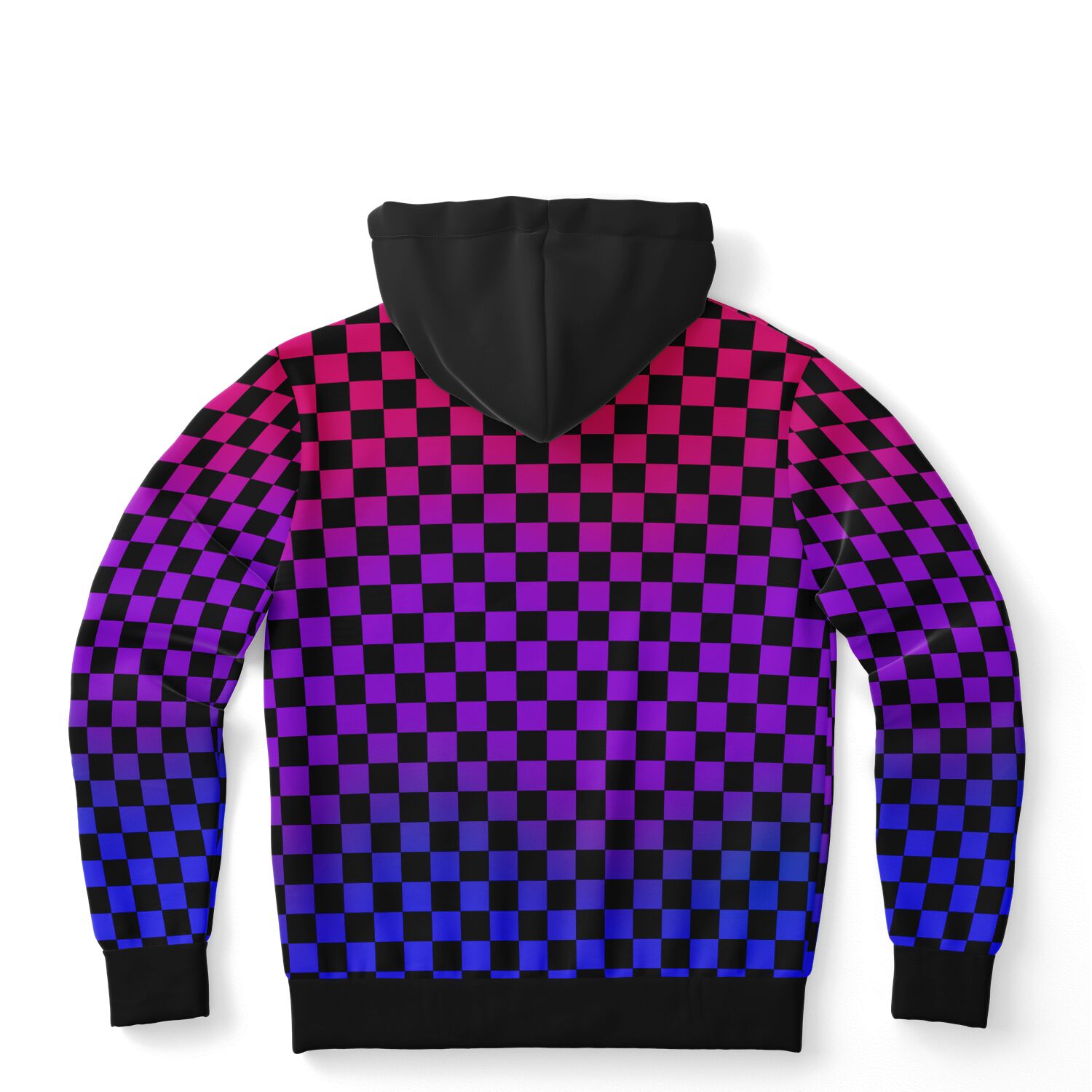 Bisexual Pride Black Contrast Checkered Pullover Hoodie