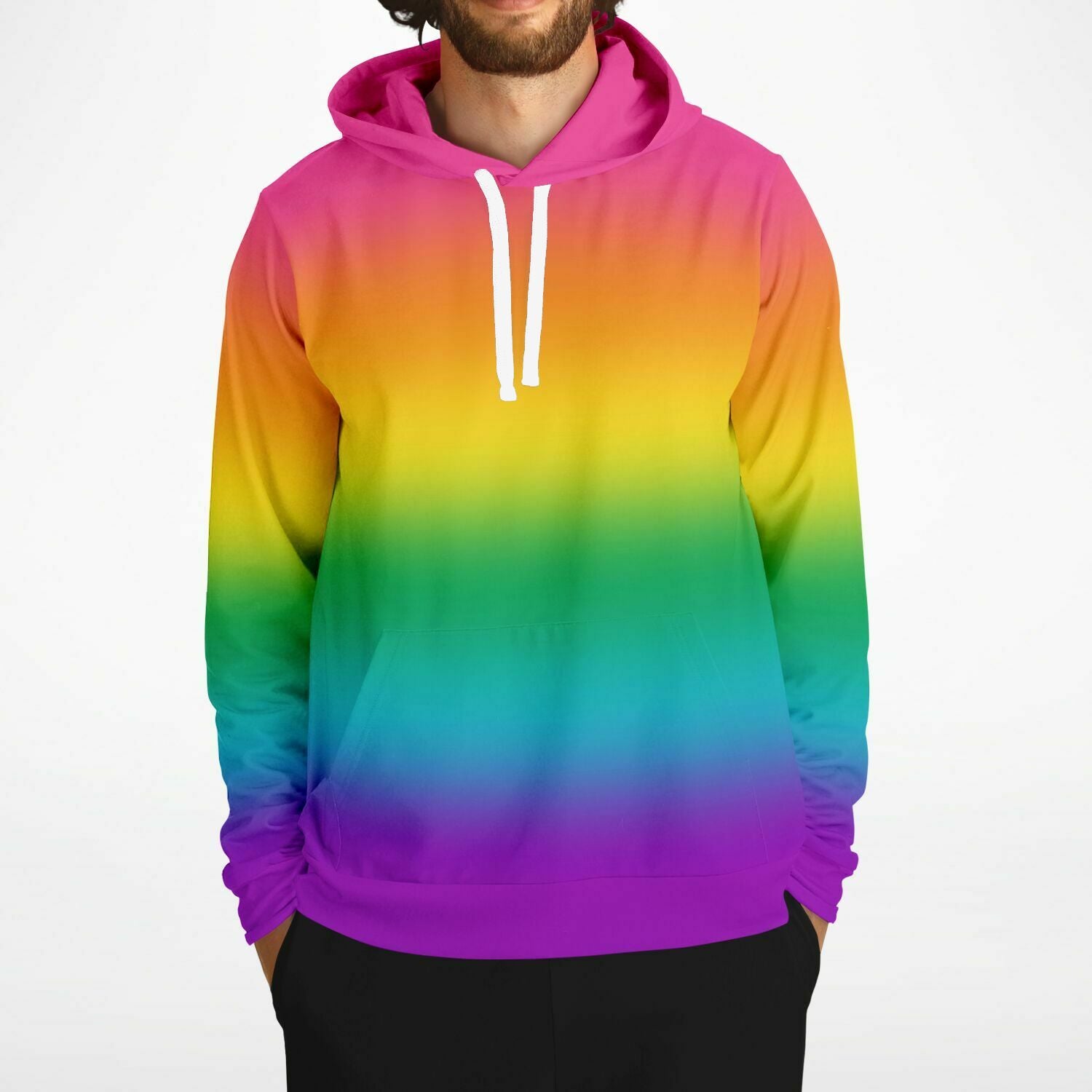 Bright Rainbow Ombre Pride Pullover Hoodie