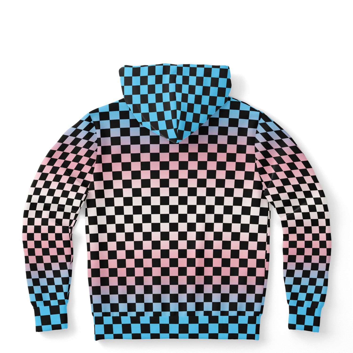 Transgender Pride Black Checkered Pullover Hoodie