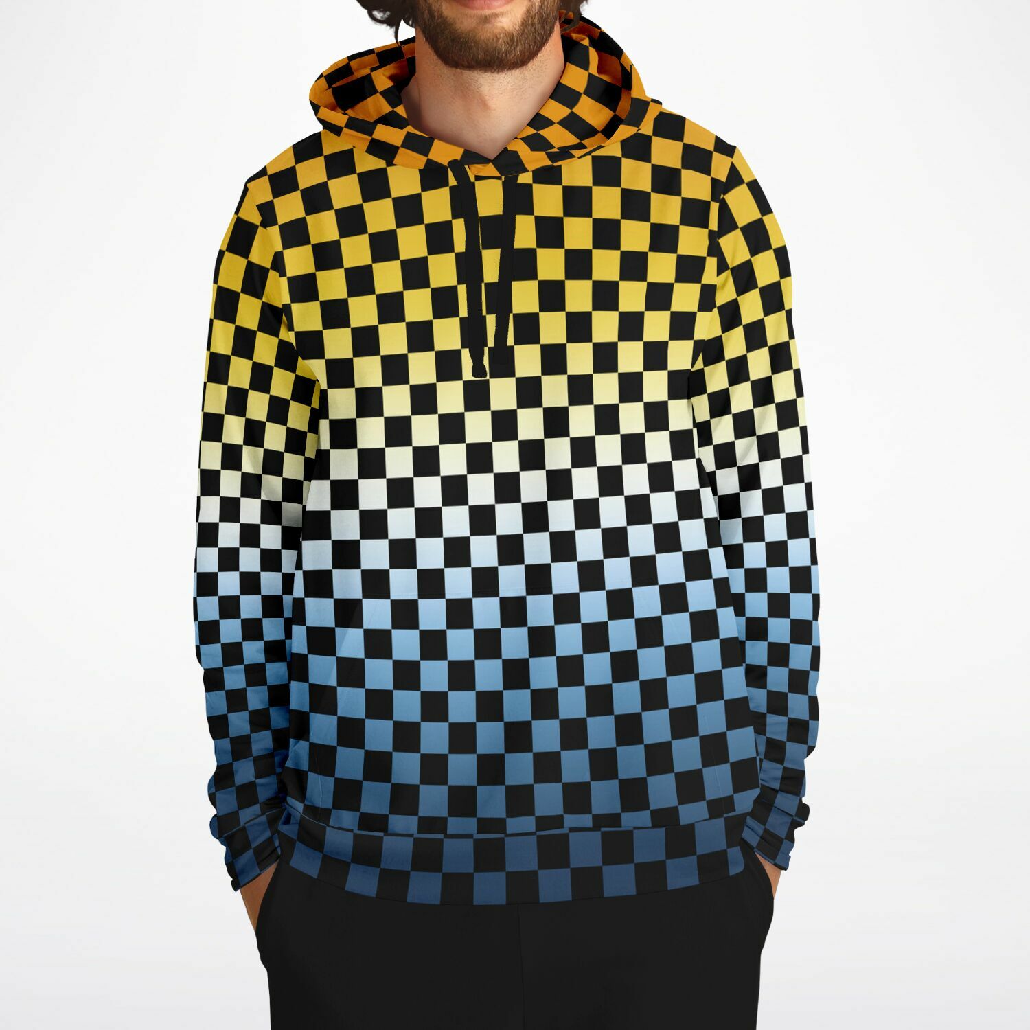 Aroace Pride Black Checkered Pullover Hoodie