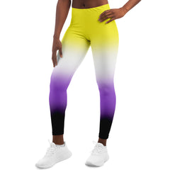 Non-binary Pride Ombre Leggings Leggings - AOP PRIDE MODE