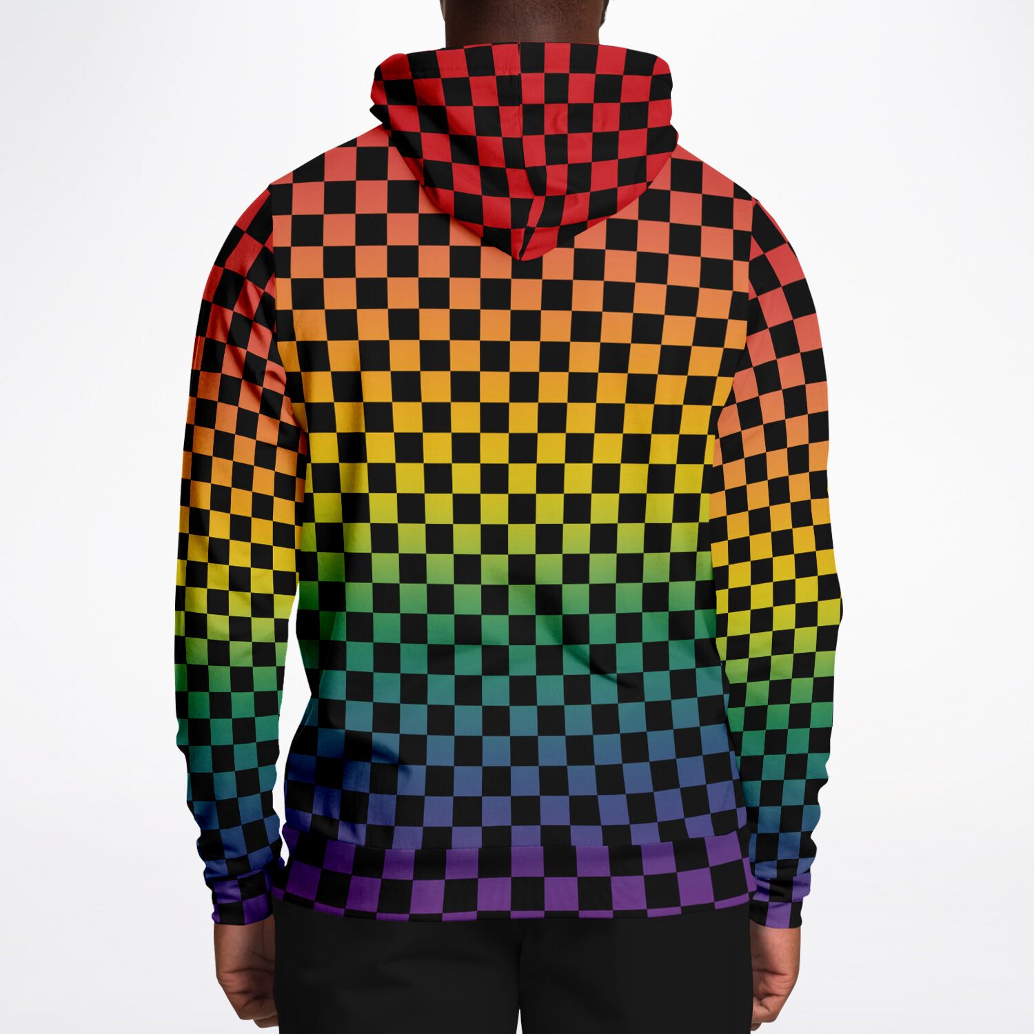 Rainbow Pride Black Checkered Pullover Hoodie Fashion Hoodie - AOP PRIDE MODE