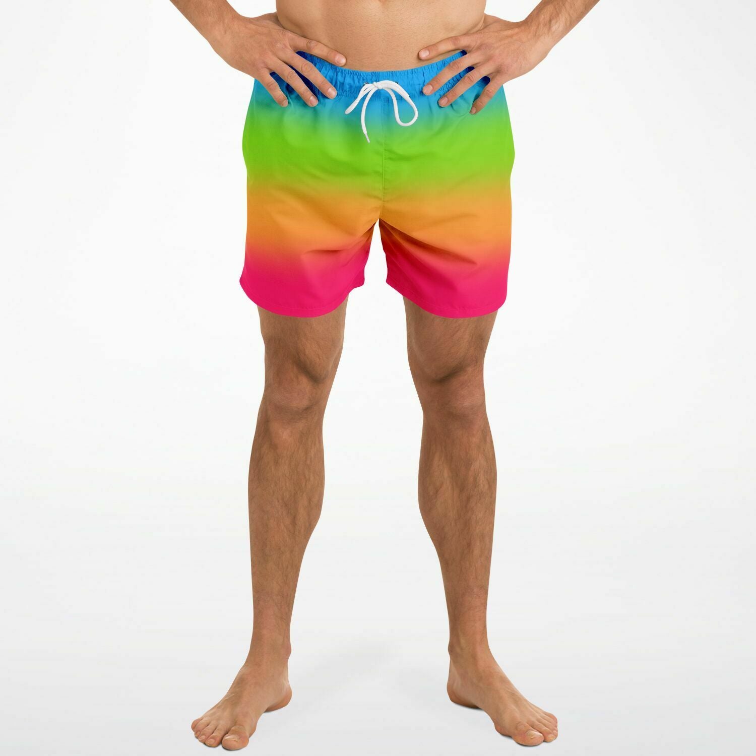 Panromantic Pride Ombre Swim Shorts Swim Trunks Men - AOP PRIDE MODE