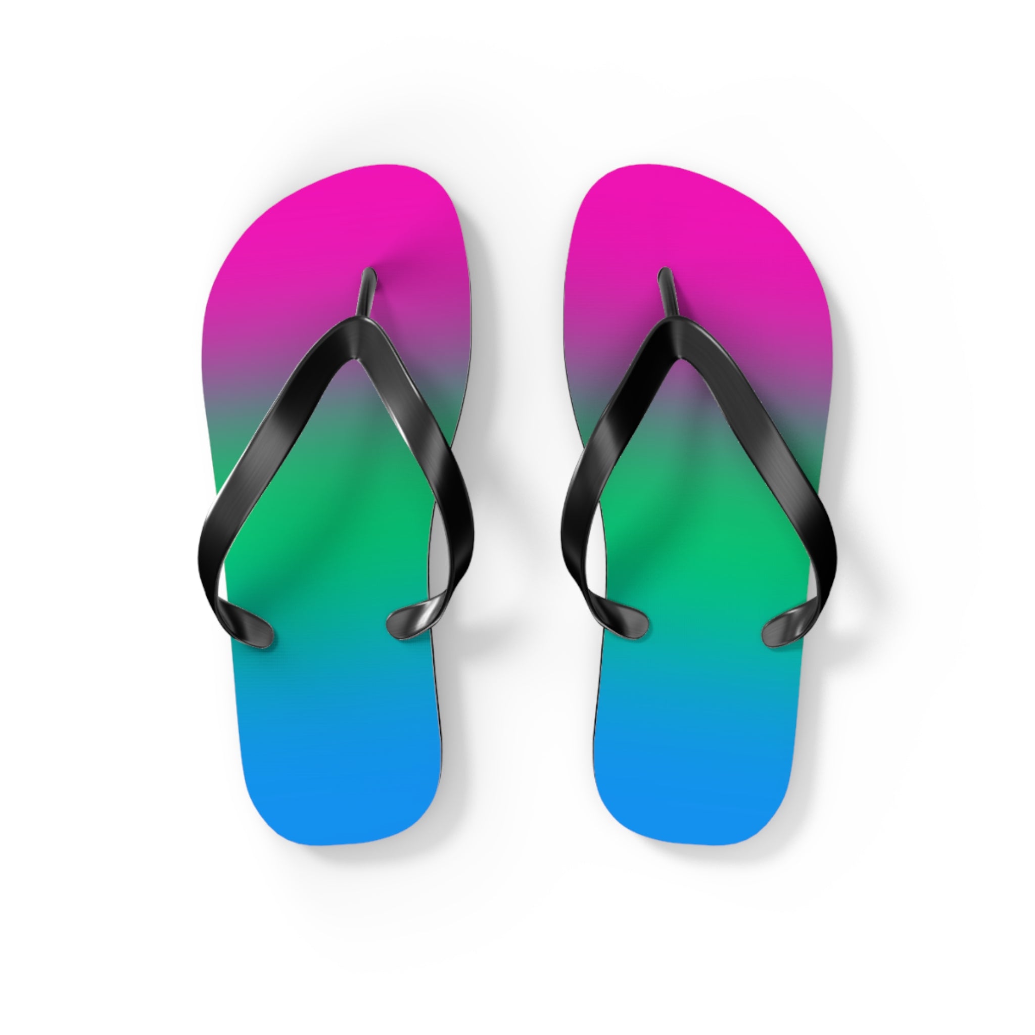 Polysexual Pride Ombre Flip Flops