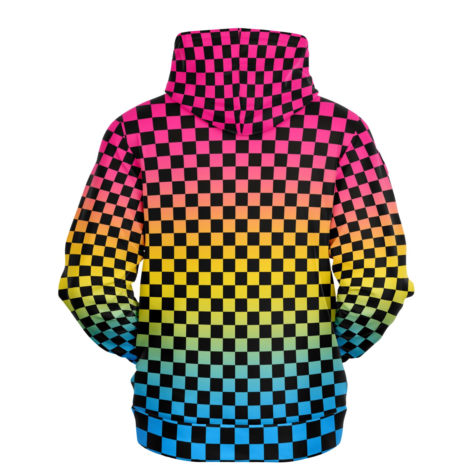 Pansexual Pride Black Checkered Pullover Hoodie Pullover Hoodie PRIDE MODE