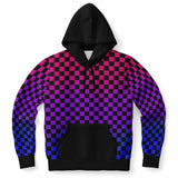 Bisexual Pride Black Contrast Checkered Pullover Hoodie