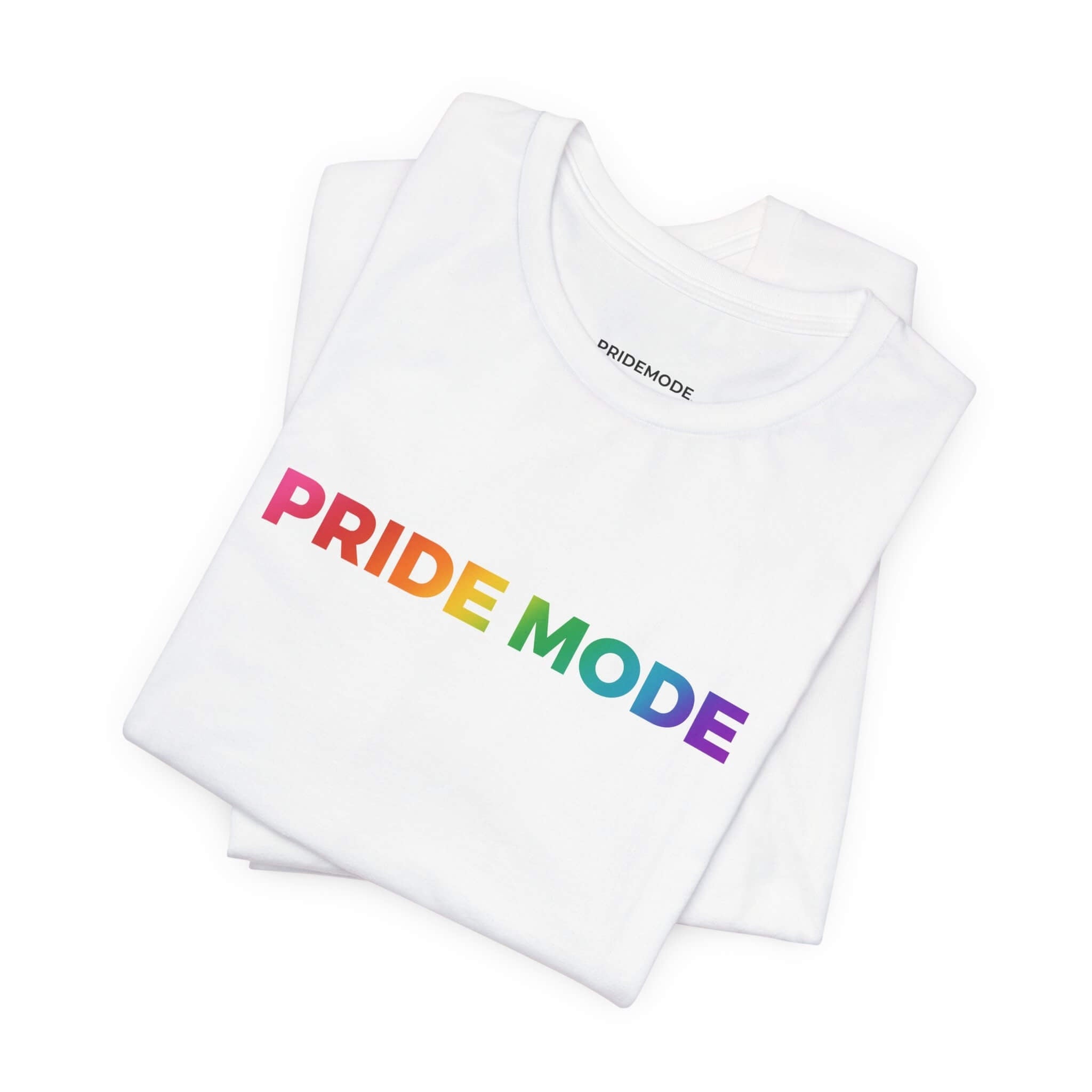 Pride Mode Bright Rainbow Ombre Logo Tee