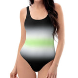 Agender Pride Ombre Open-back Swimsuit