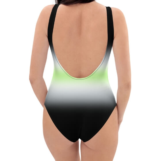 Agender Pride Ombre Open-back Swimsuit