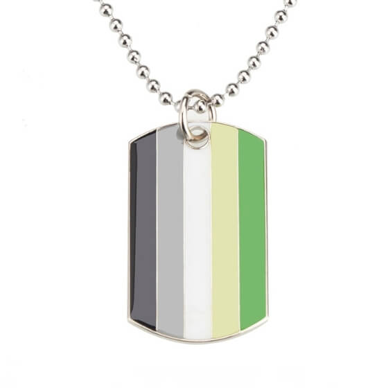 Aromantic Pride Dog Tag Necklace Necklaces PRIDE MODE