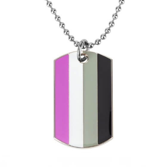 Asexual Pride Dog Tag Necklace Necklaces PRIDE MODE