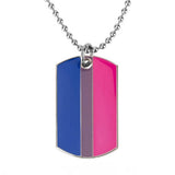 Bisexual Pride Dog Tag Necklace Necklaces PRIDE MODE