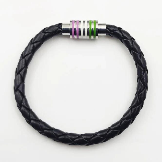 Genderqueer Pride Leather Rope Bracelet