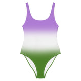Genderqueer Pride Ombre Open-back Swimsuit