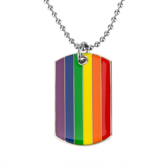 LGBTQIA+ Rainbow Pride Dog Tag Necklace Necklaces PRIDE MODE