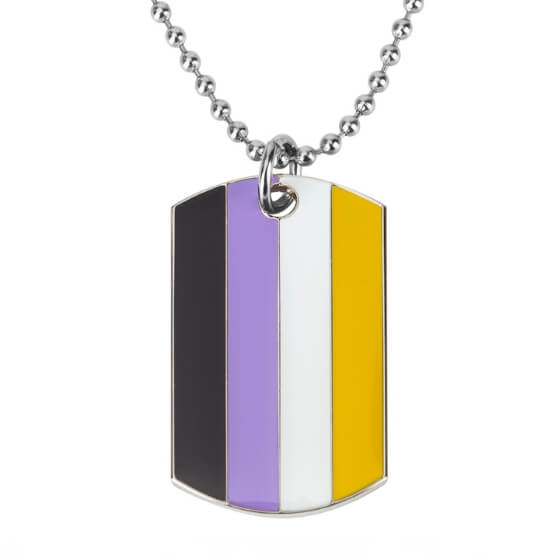 Non-binary Pride Dog Tag Necklace Necklaces PRIDE MODE