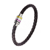 Non-binary Pride Leather Rope Bracelet