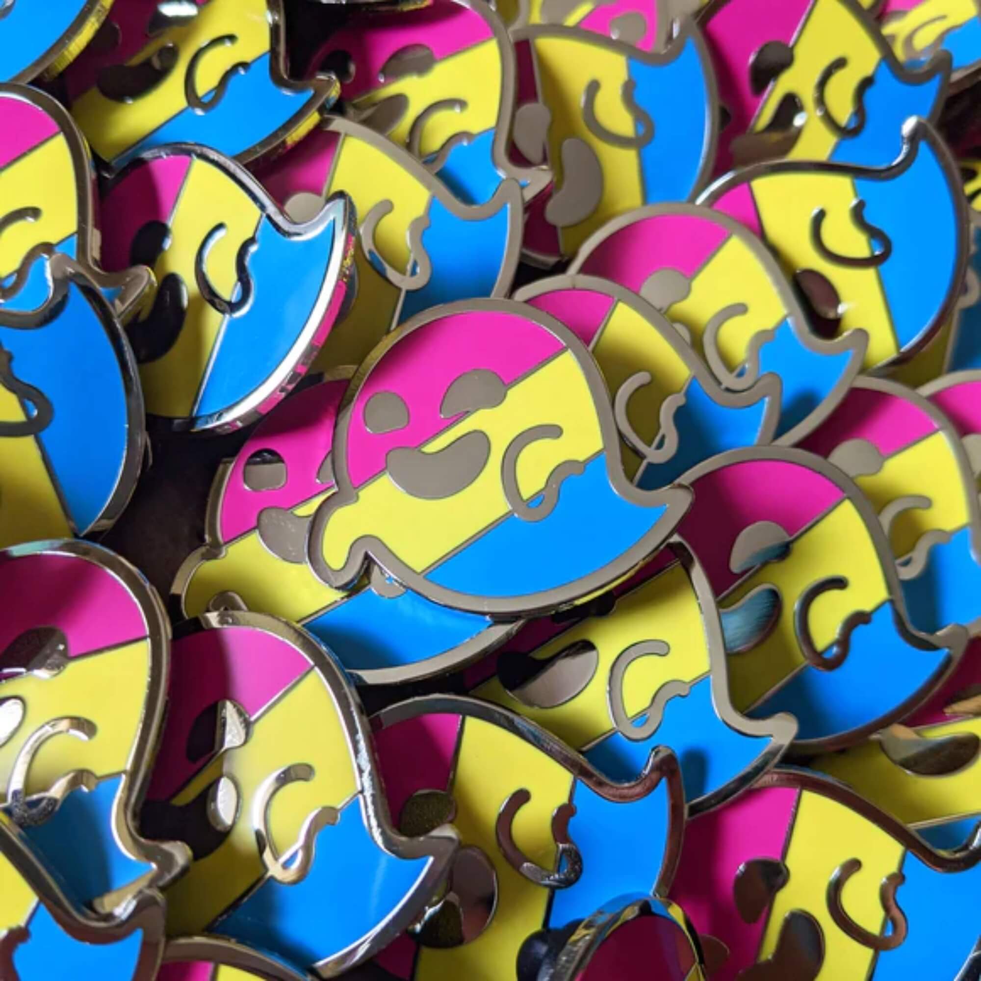 Pansexual Pride Ghost Enamel Pin Pin PRIDE MODE