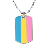 Pansexual Pride Dog Tag Necklace Necklaces PRIDE MODE