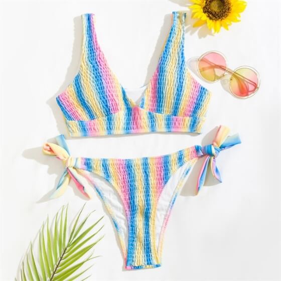 Pansexual Pride Pastel Stripe Bikini Bikini PRIDE MODE