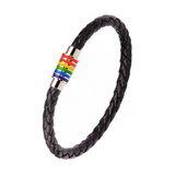 Rainbow Pride Leather Rope Bracelet