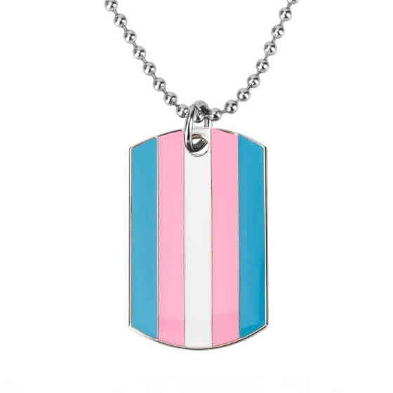 Transgender Pride Dog Tag Necklace Necklaces PRIDE MODE