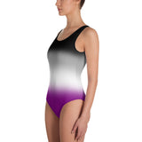 Asexual Pride Ombre Open-back Swimsuit 2  PRIDE MODE