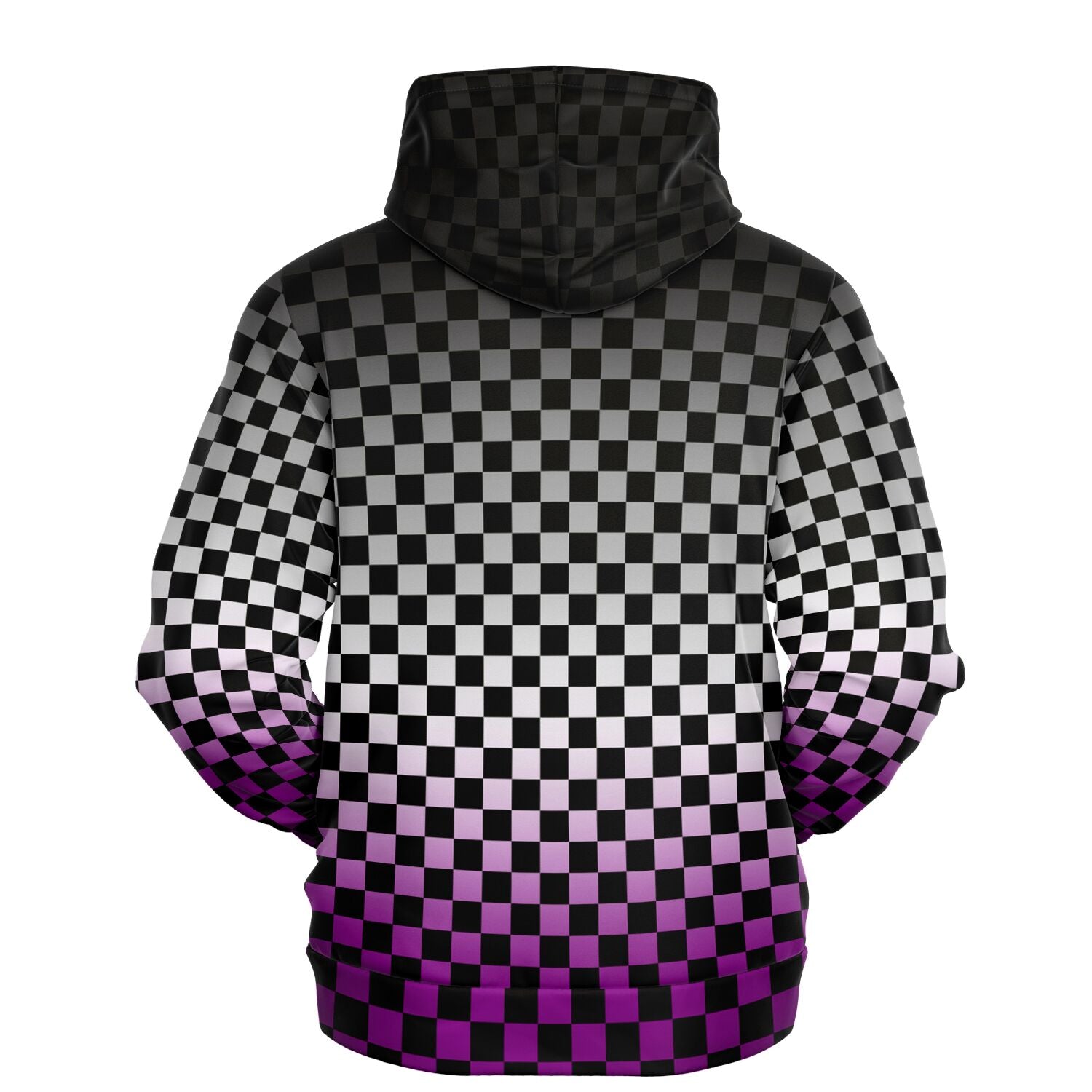 Asexual Pride Black Checkered Pullover Hoodie Fashion Hoodie - AOP PRIDE MODE