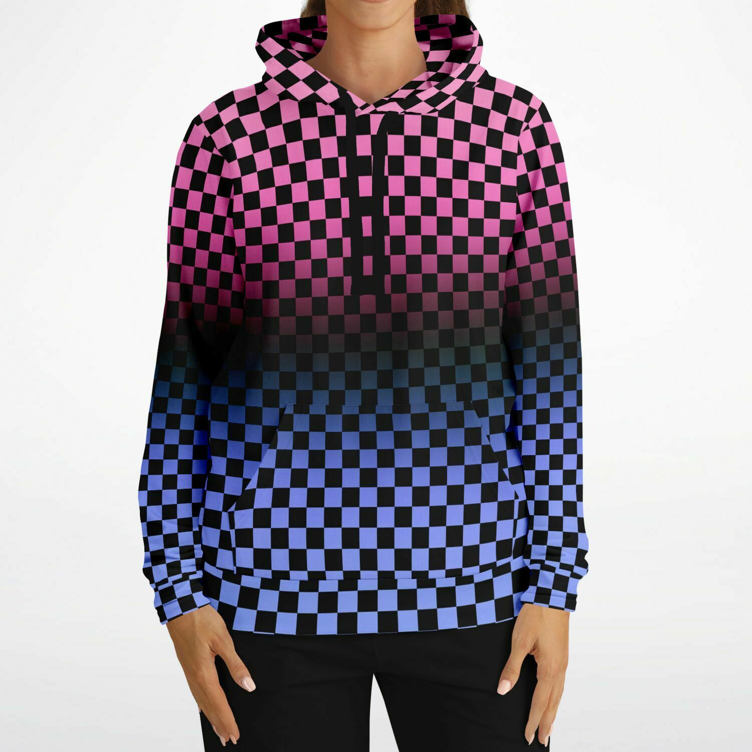 Omnisexual Pride Black Checkered Pullover Hoodie Fashion Hoodie - AOP PRIDE MODE