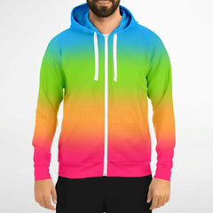 Panromantic Pride Ombre Full-Zip Hoodie Fashion Zip-Up Hoodie - AOP PRIDE MODE