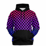 Bisexual Pride Black Contrast Checkered Pullover Hoodie