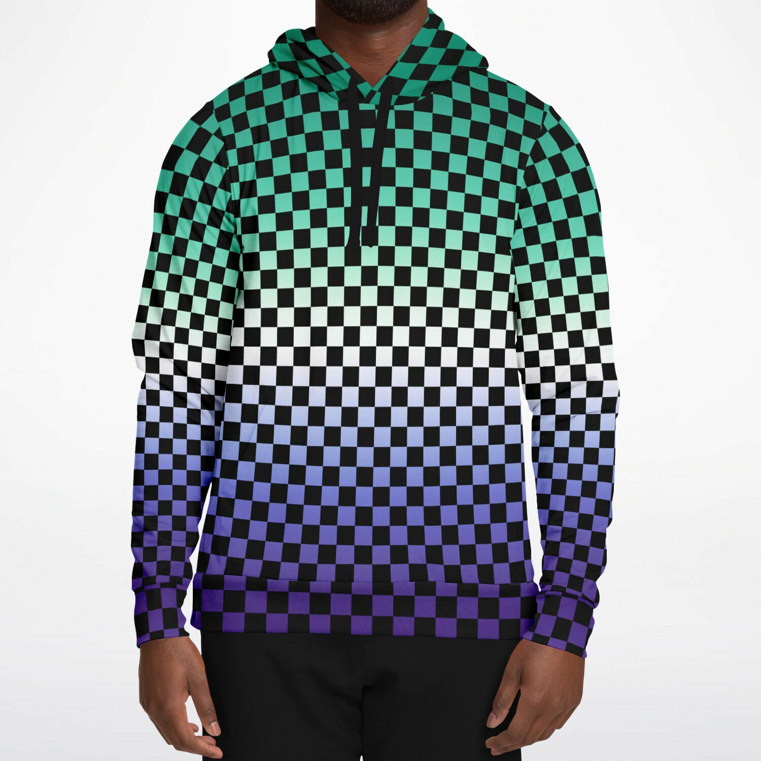 Gay Vincian Pride Black Checkered Pullover Hoodie