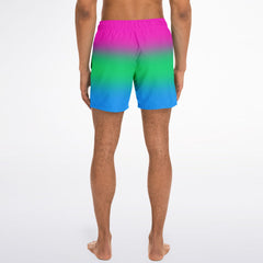Polysexual Pride Ombre Swim Shorts Swim Trunks Men - AOP PRIDE MODE