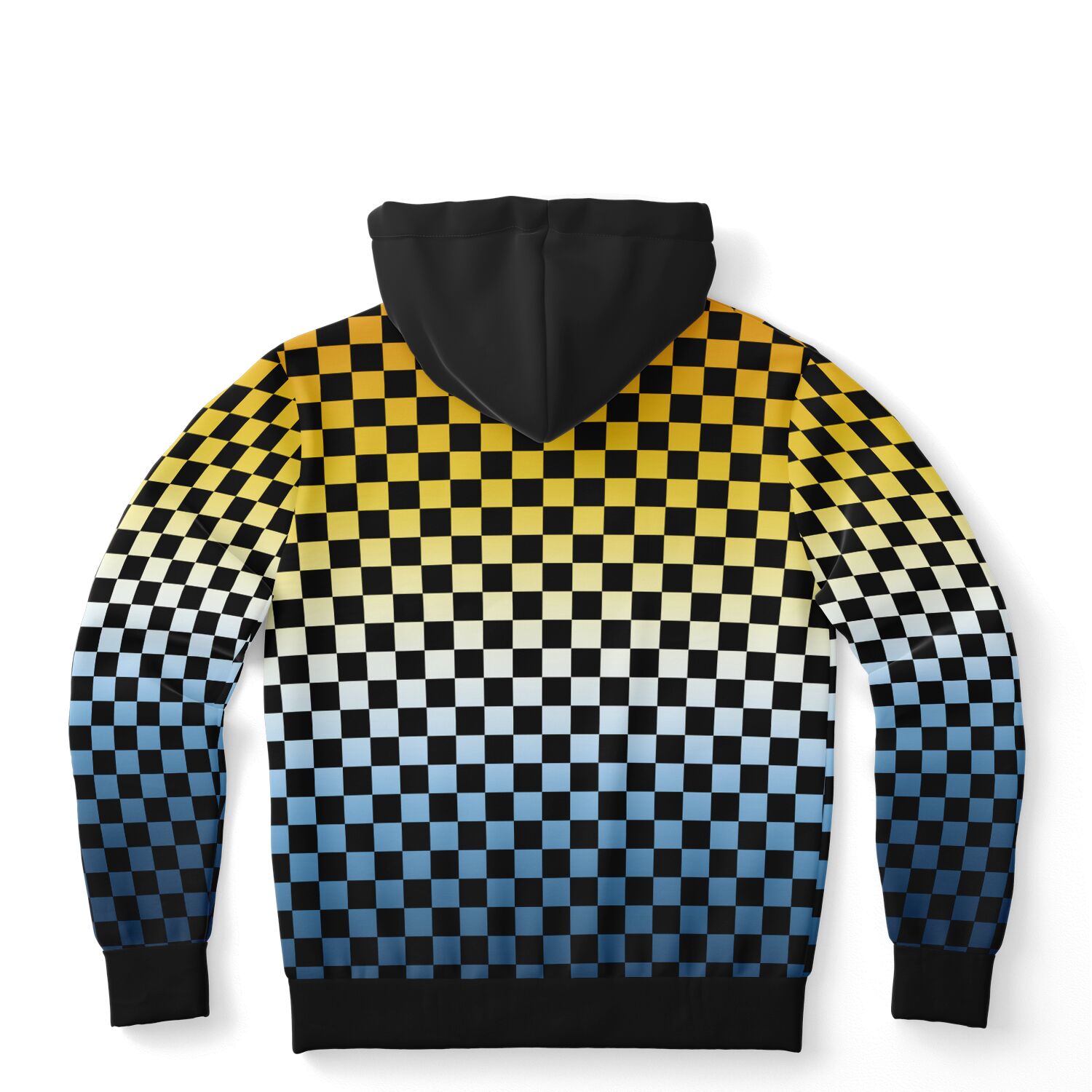 Aroace Pride Black Contrast Checkered Pullover Hoodie