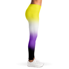 Non-binary Pride Ombre Leggings Leggings - AOP PRIDE MODE