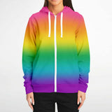 Bright Rainbow Ombre Pride Full-Zip Hoodie