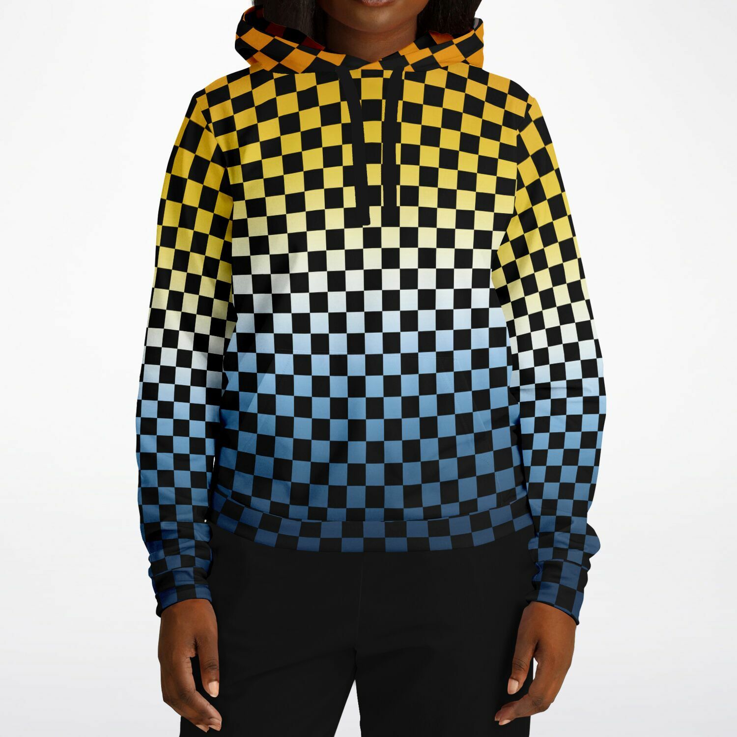 Aroace Pride Black Checkered Pullover Hoodie