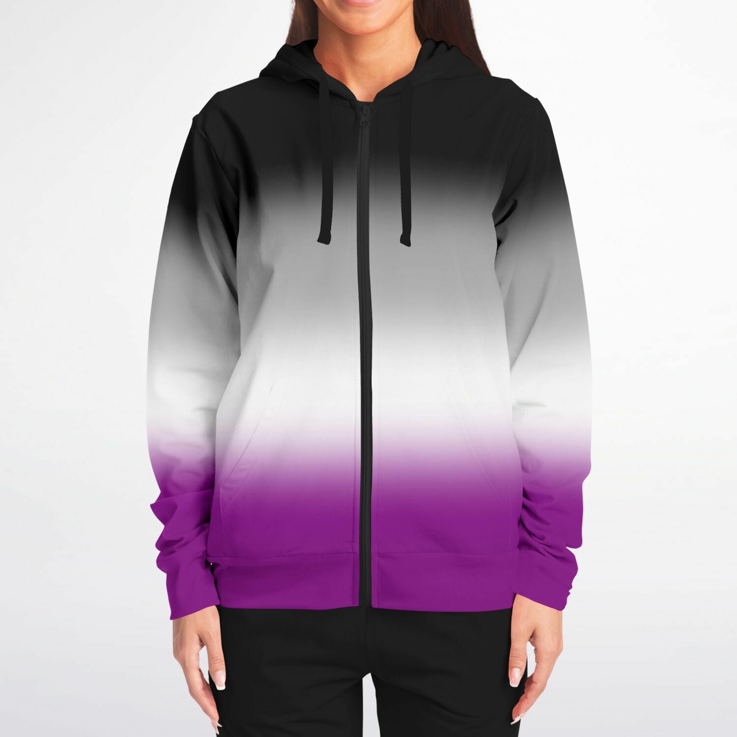 Asexual Pride Ombre Full-Zip Hoodie