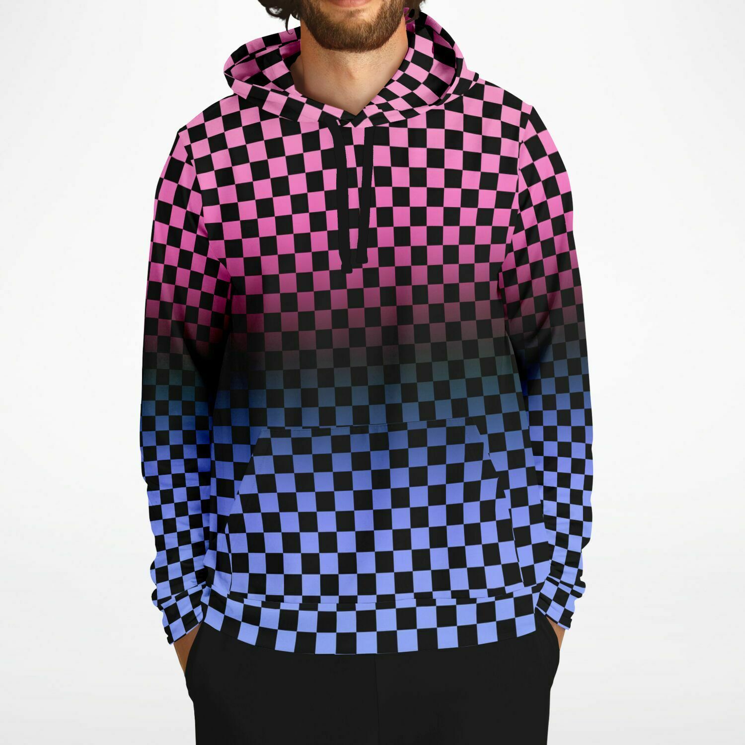 Omnisexual Pride Black Checkered Pullover Hoodie Fashion Hoodie - AOP PRIDE MODE