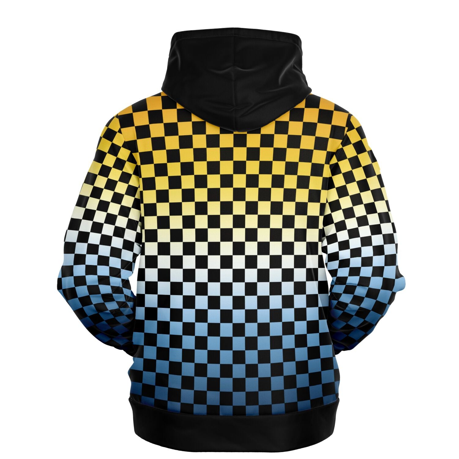 Aroace Pride Black Contrast Checkered Pullover Hoodie