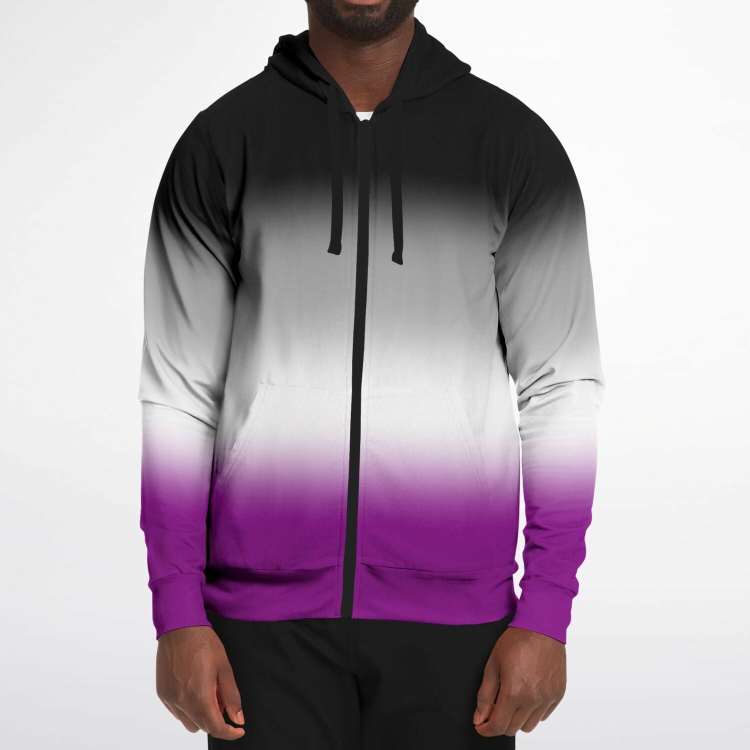 Asexual Pride Ombre Full-Zip Hoodie