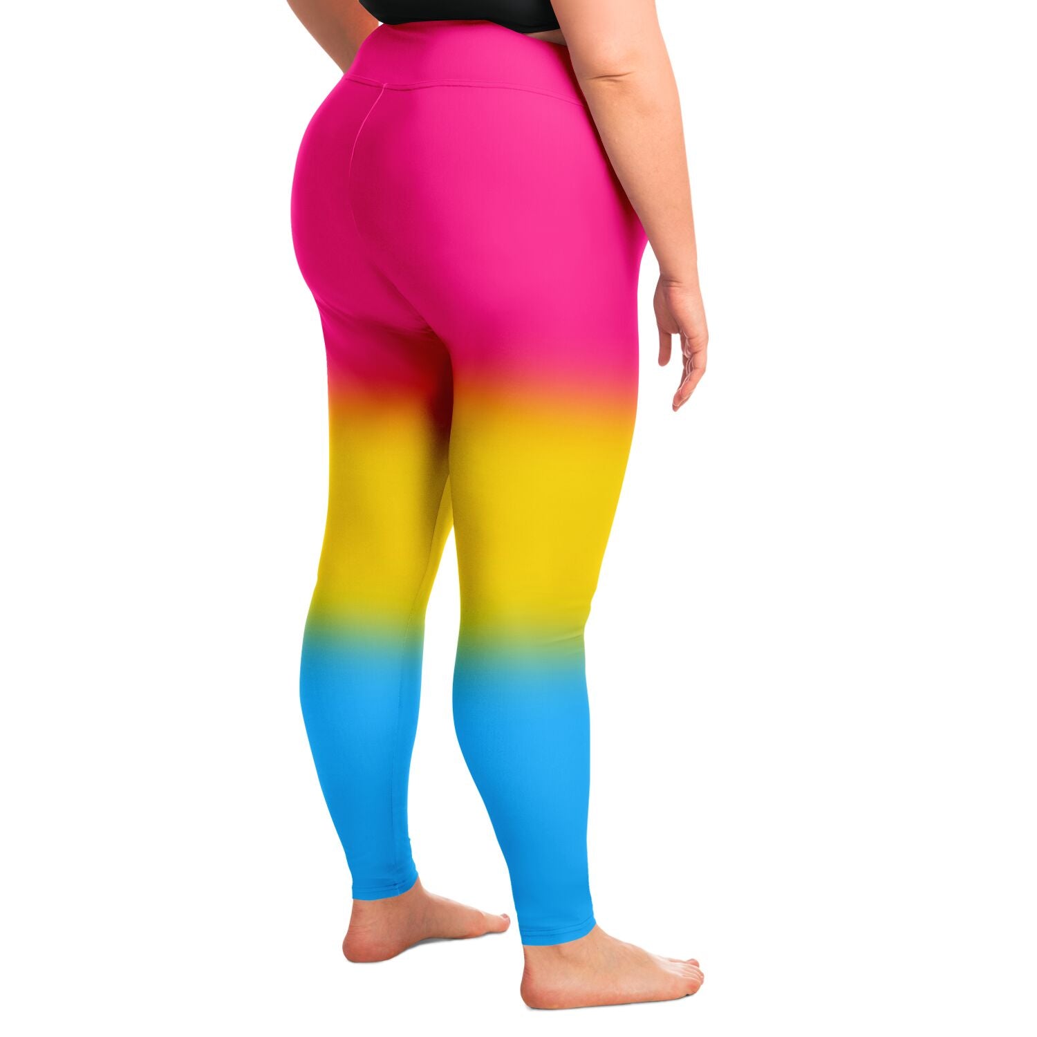 Pansexual Pride Ombre High-Waist Plus Leggings