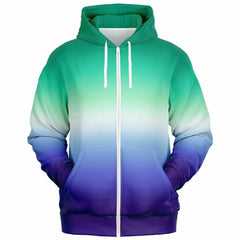 Gay MLM Vincian Pride Ombre Full-Zip Hoodie Full-Zip Hoodie PRIDE MODE