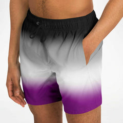 Asexual Pride Ombre Swim Shorts 2 Swim Trunks Men - AOP PRIDE MODE