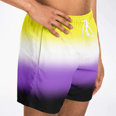 Non-binary Pride Ombre Swim Shorts Swim Shorts PRIDE MODE