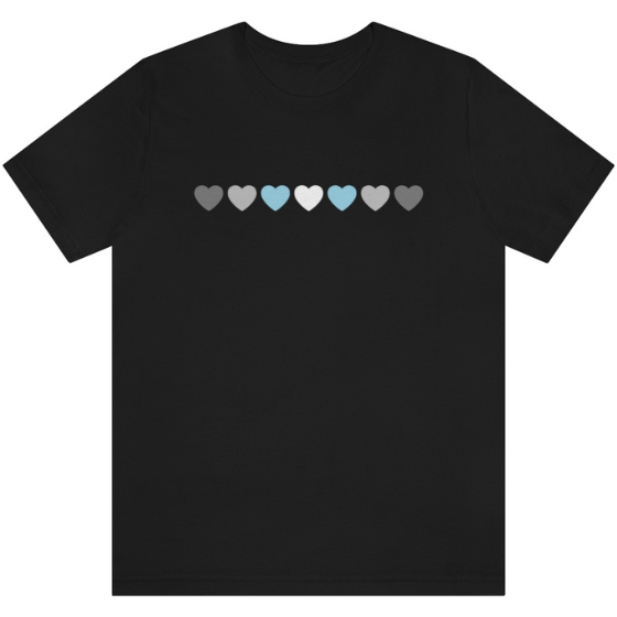 Demiboy Hearts Tee Tees PRIDE MODE