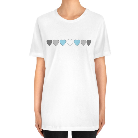 Demiboy Hearts Tee Tees PRIDE MODE