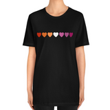 Lesbian Hearts Tee Tees PRIDE MODE