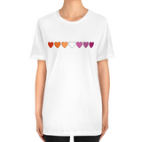 Lesbian Hearts Tee Tees PRIDE MODE