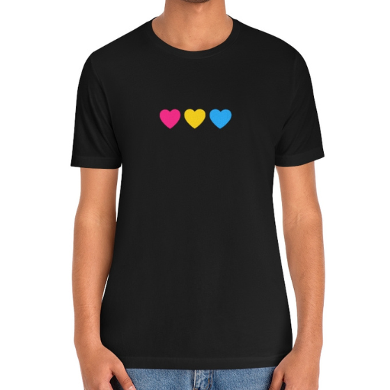 Pansexual Hearts Tee Tees PRIDE MODE